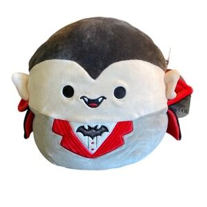 Squishmallows Vlad Vampire Plush Red Cape Skelton Squad Singer NWT‎